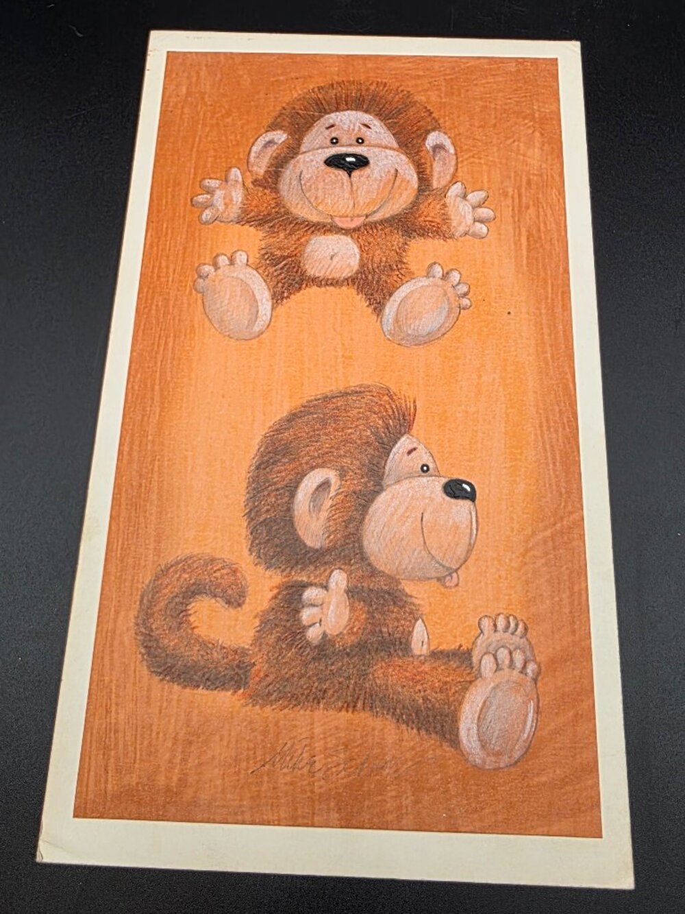 Mike Schnorr original one of a kind concept art drawing monkey san diego zoo